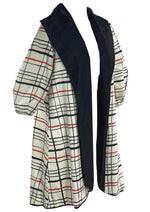 Vintage 1950s Red, White and Black Plaid Coat - New!