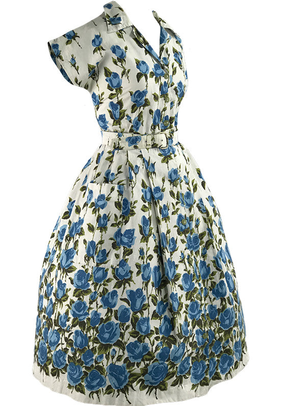 Final Payment for Victoria 50s Blue Roses Border Print Dress