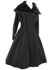 1950s Couture Lilli Ann Black Wool Princess Coat- New!