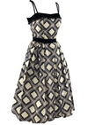 Late 1950s to Early 1960s Diamond Print Silk Dress - NEW!