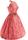 1950s Floral Raspberry Pink Cotton Day Dress - New! (RESERVED)