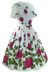 Outstanding Magenta Roses Pique Cotton Dress- New!
