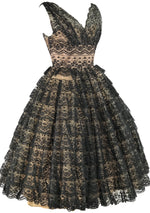 Spectacular 1950s Black Lace Cocktail Dress- New!