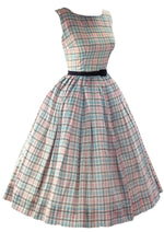 Late 1950s Early 1960s Pink & Blue Plaid Dress - New!