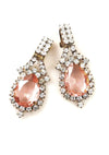 Genuine Czech Rose and Clear Crystal Earrings - New! (ON HOLD)