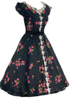 Vibrant 1950s Pink Oriental Poppies Cotton Dress- New!