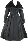 1950s Couture Lilli Ann Black Wool Princess Coat- New!