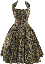 Sensational Wild Cat Cotton Dress 1980s does 1950s- New!