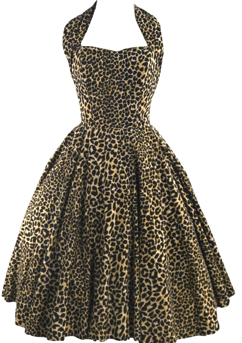 Sensational Wild Cat Cotton Dress 1980s does 1950s- New!