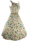 Vintage Late 1940s Field Flowers Rayon Dress- New! (ON HOLD)