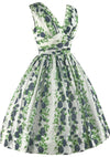 Vintage 1950s Trailing Blue Roses Swiss Dot Dress- New!