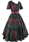 Vintage 1950s Stylised Waratahs Cotton Dress- New!