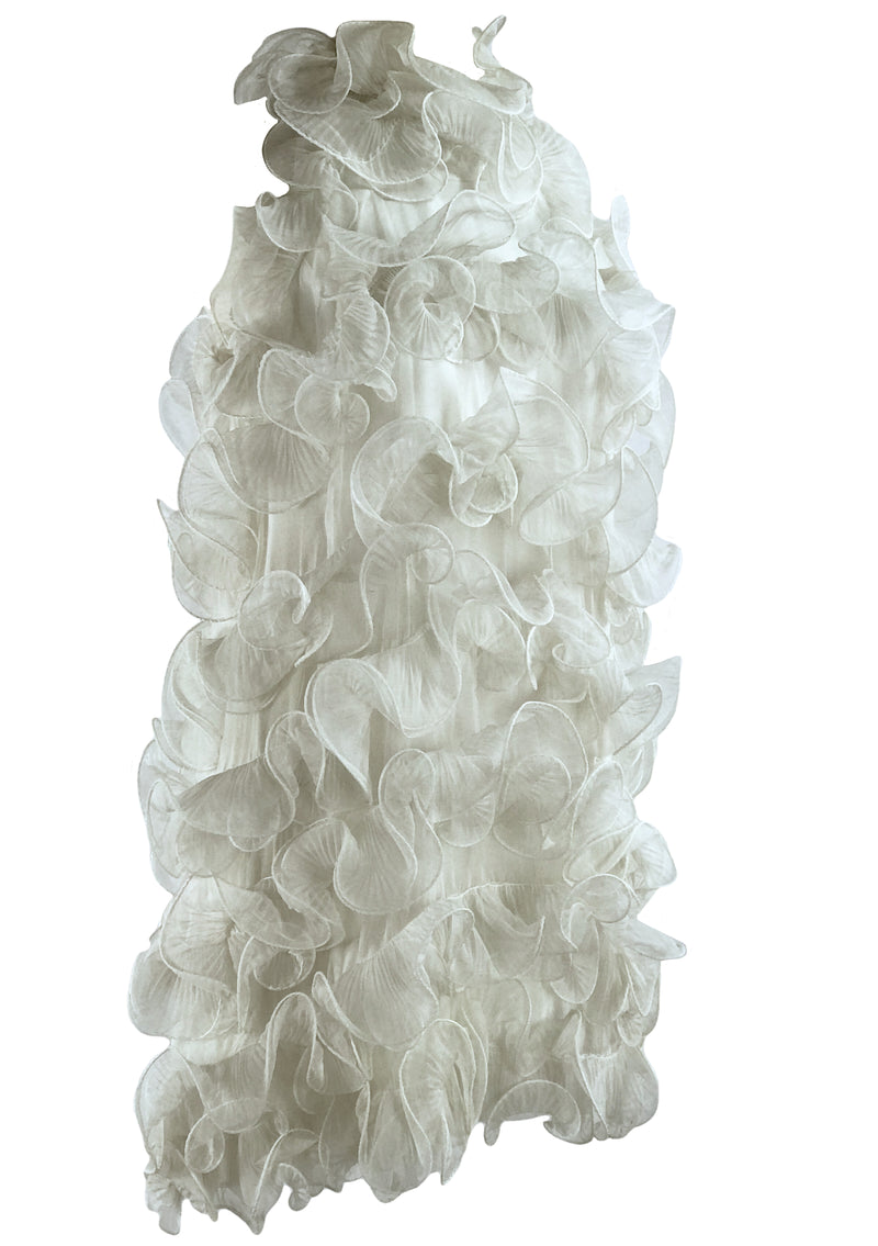 Vintage 1960s Ivory Organza Ruffle Dress- New! (ON HOLD)