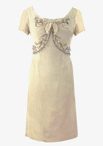 Vintage 1960s Raoul Couture Cream Wiggle Dress- NEW!