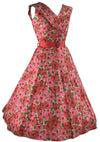 Vintage 1950s Pink & Rose Floral Cotton Dress- New!
