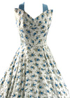 1950s Blue Delphinium Print Sundress Ensemble  - New!