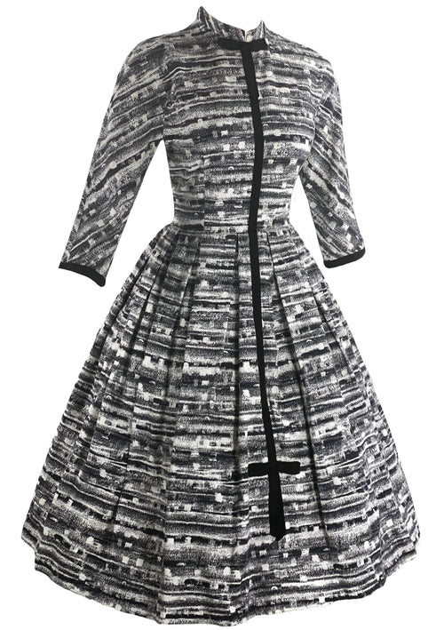 Vintage 1950s B&W New Look Cotton Dress- New!