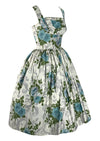 Fabulous 1950s Blue Roses Horrockses Designer Dress- New!