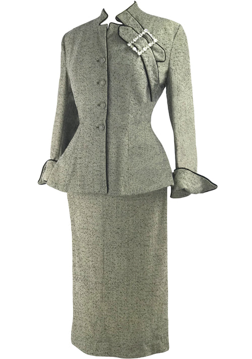 Early 1950s Lilli Ann Flecked Wool Designer Suit- New!