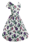 1950s Horrockses Designer Pink & Purple Roses Dress- New!