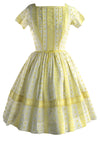 Late 1950s Buttercup Yellow & White Cotton Dress  - New! (RESERVED)