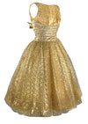 Vintage 1950s Gold Lace Dress with Lamé - New! (SOLD)