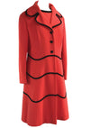 Vintage 1960s Designer Red and Black Ensemble- New!