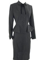 Vintage Couture 1950s Black Textured Wool Lilli Ann Suit - New!