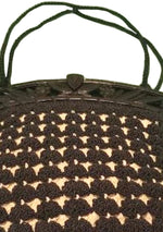 Vintage 1940s Brown & Cream Crochet Purse  - New!