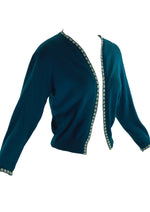 Vintage 1950s Prussian Blue Cardigan- New! (ON HOLD)