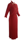 Vintage 1940s Cherry Red Knit Suit- New!