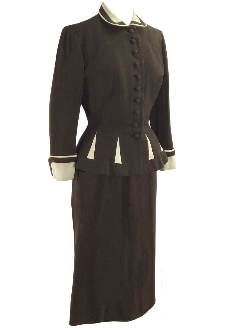 Spectacular 1950s Brown Wool Lilli Ann Suit - New!