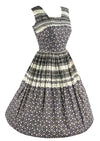 Vintage 1950s Black & White Print Cotton Dress- NEW!