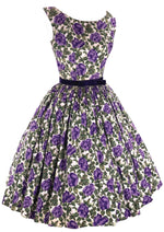 1950s Purple Floral Cotton Dress - New!