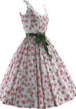 1950s Gilden Pink Rose Print Cotton Dress- New!