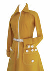 Vintage 1960s Yellow Wool Couture Space Age Dress  - New!