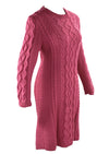 Vintage 1980s Rouge Pink Cable Knit Dress- NEW!