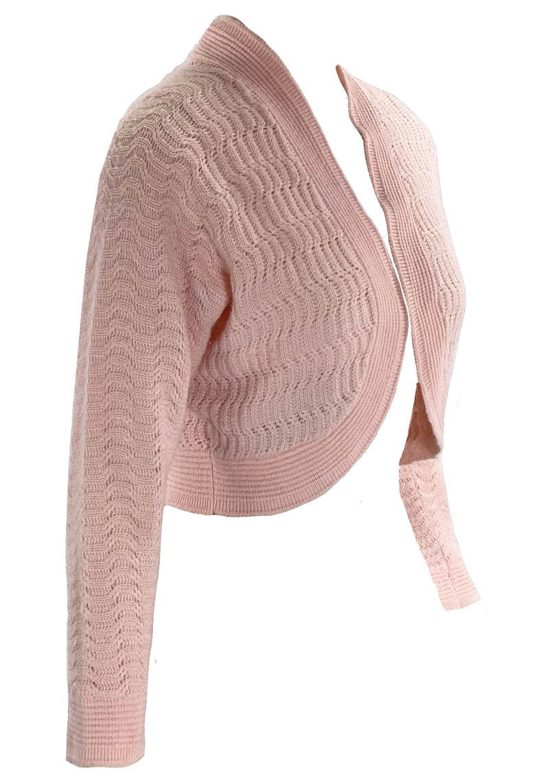 Pretty Vintage 1950s Pink Knit Bolero- New!
