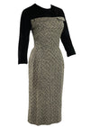 1950s Black and White Wool Designer Wiggle Dress - New!