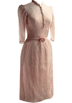 Beautiful Late 1930s Pink Cotton Lace Dress- New!