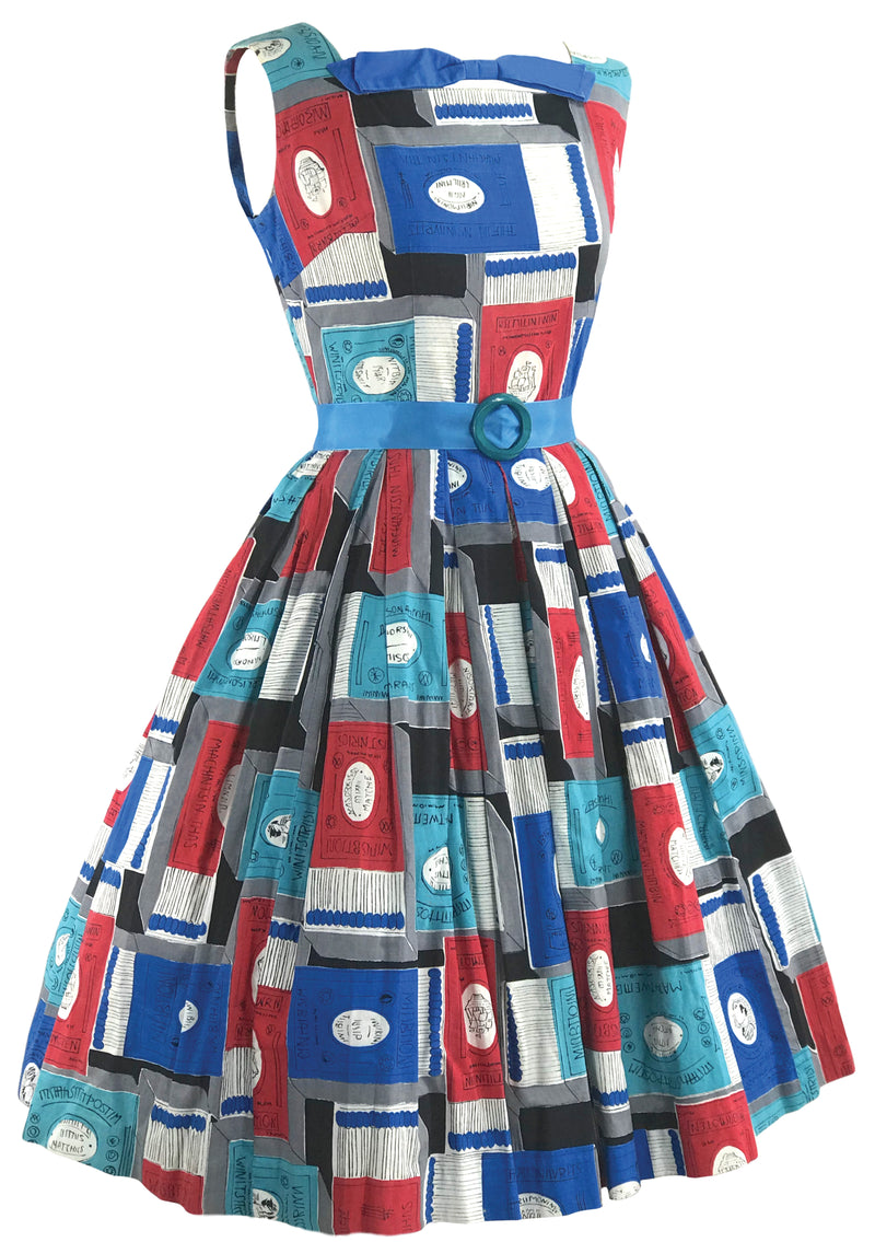 Late 1950s Matchbox Novelty Print Dress - New!