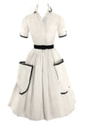 Late 1950s to Early 1960s White Cotton Dress- New!