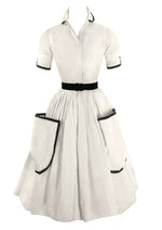 Late 1950s to Early 1960s White Cotton Dress- New!