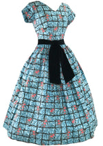 Vintage 1950s Australian Waratah Print Cotton Dress - New!
