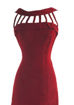 Vintage Early 1960s Red Velvet Birdcage Dress- New!