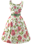 1950s John Wolf Bright Pink Pique Cotton Sun Dress- New!