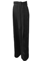 Sophisticated 1940s Black Rayon Crepe Beaded Trousers - New!
