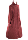 Stylish 1940s Cranberry Red Flecked  Princess Coat - New!