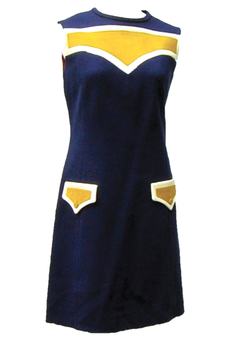 Original Couture 1960s Navy & Yellow Lilli Ann Ensemble - New!