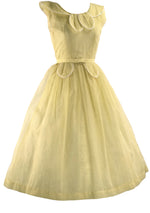 Vintage 1950s Yellow Swiss Dot Summer Dress - New!